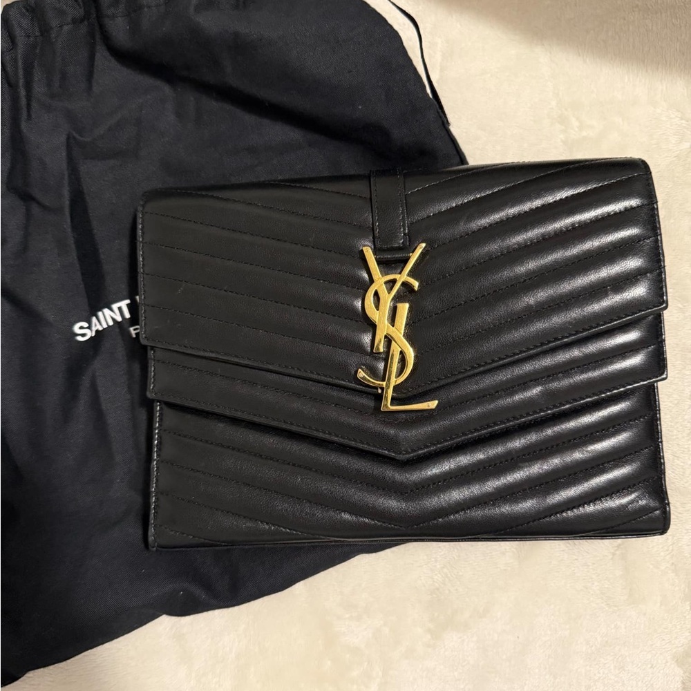 Saint Laurent Black Quilted Leather crossbody
